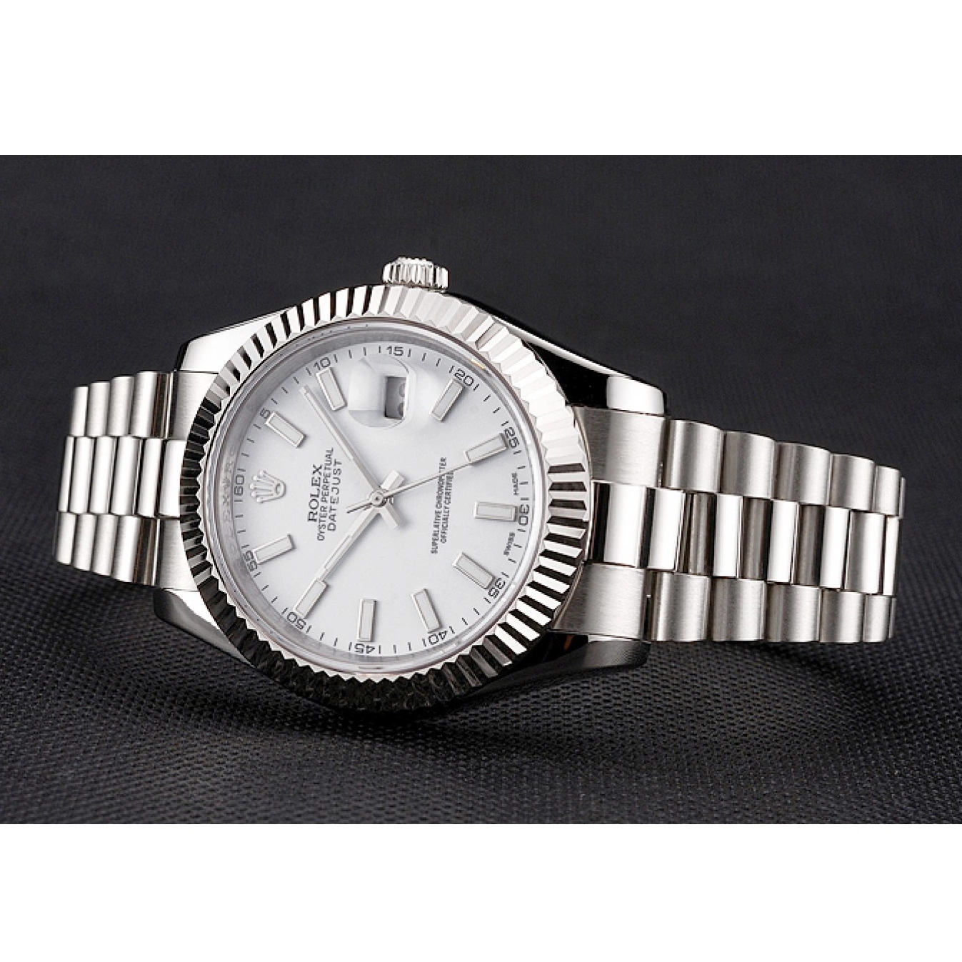 MiroTime 0704 Swiss Rolex Datejust White Dial Stainless Steel Case And Bracelet